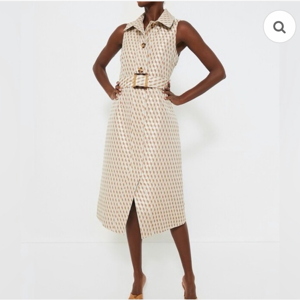 NWT Tuckernuck Ocean Spray Sleeveless Cheyenne tan blue geometric print Dress XS